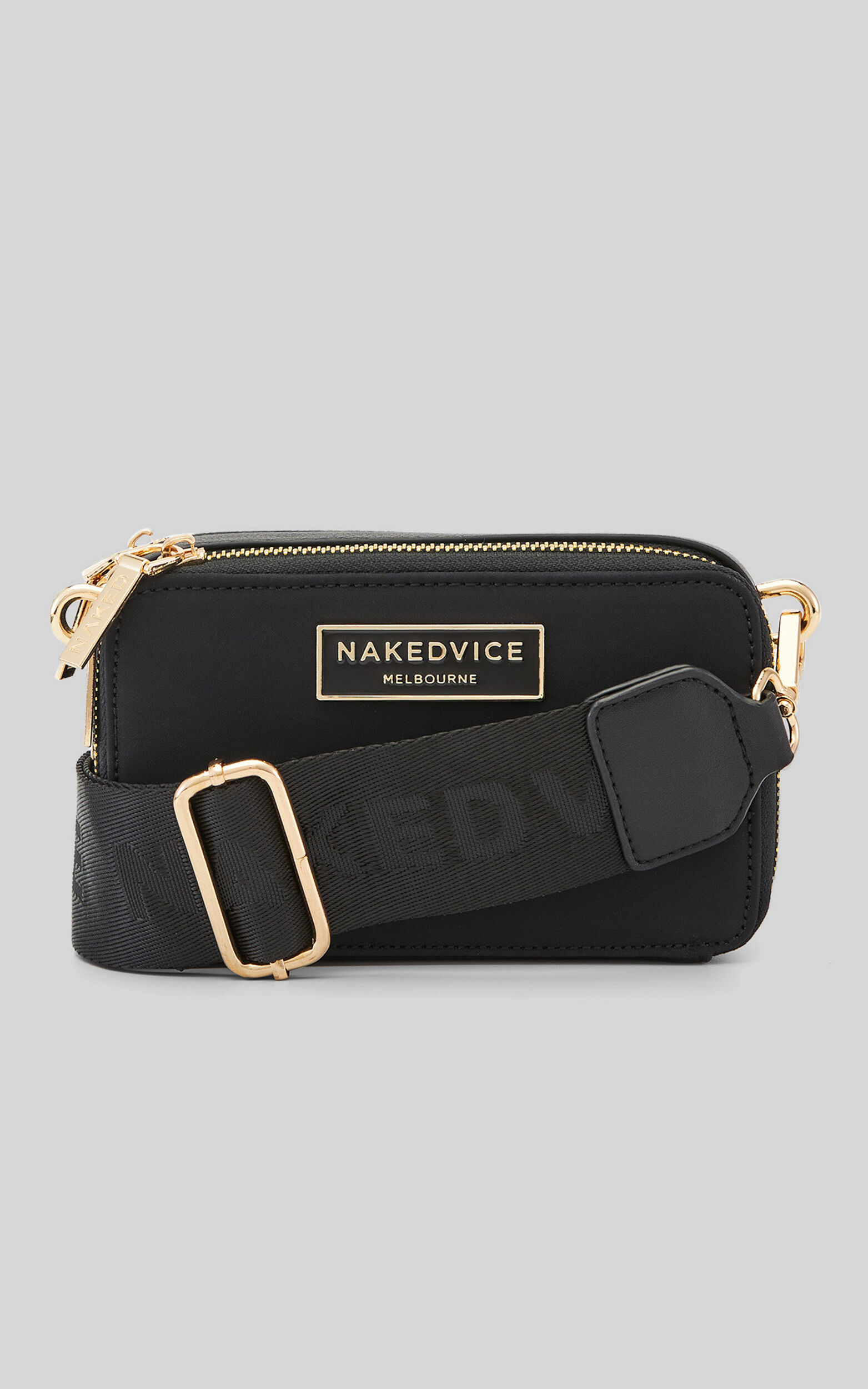 Nakedvice - The Lexie Nylon Bag in Black / Gold - NoSize, BLK1