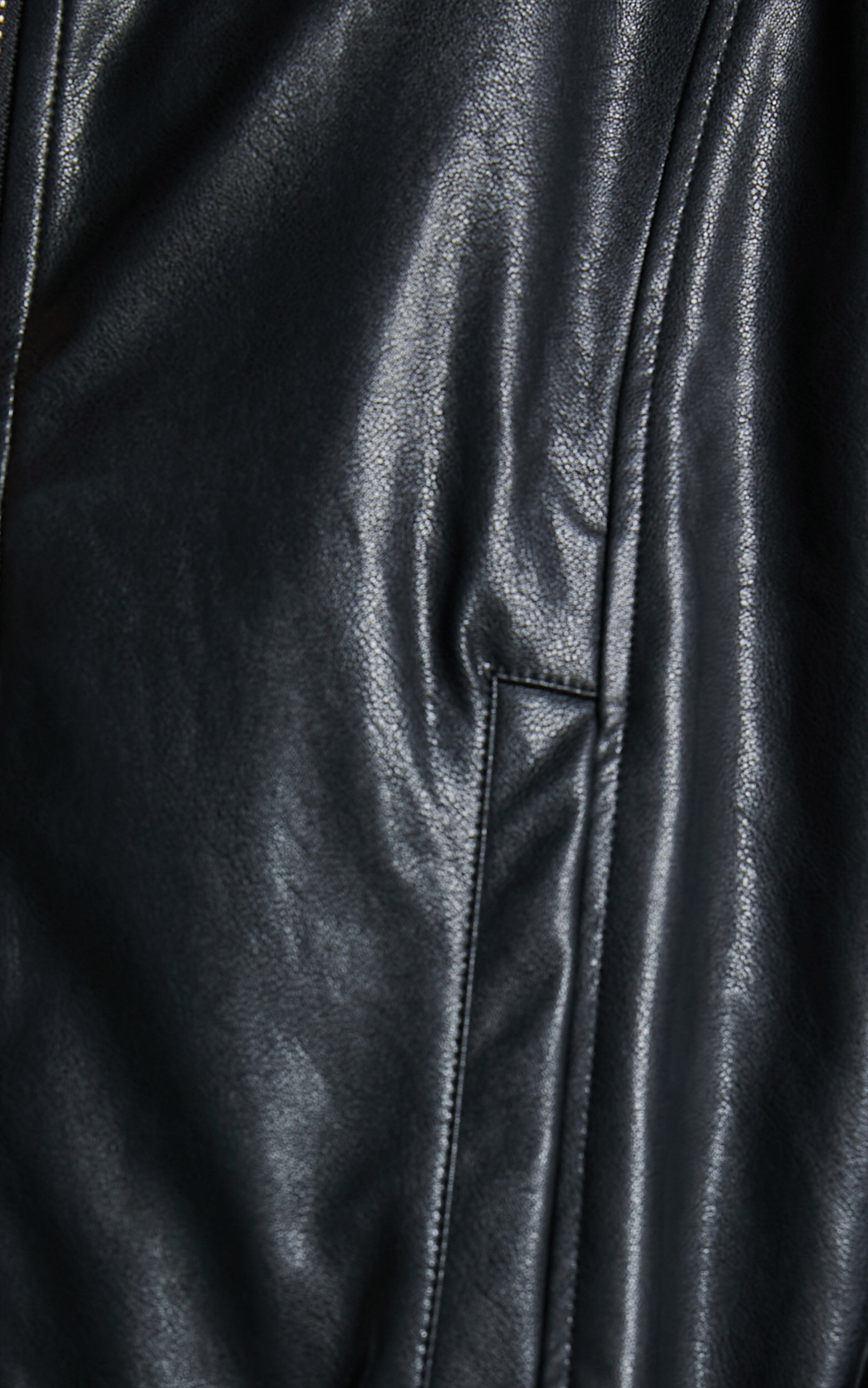 Edzelith Jacket - Faux Leather Bomber Jacket in Black | Showpo USA