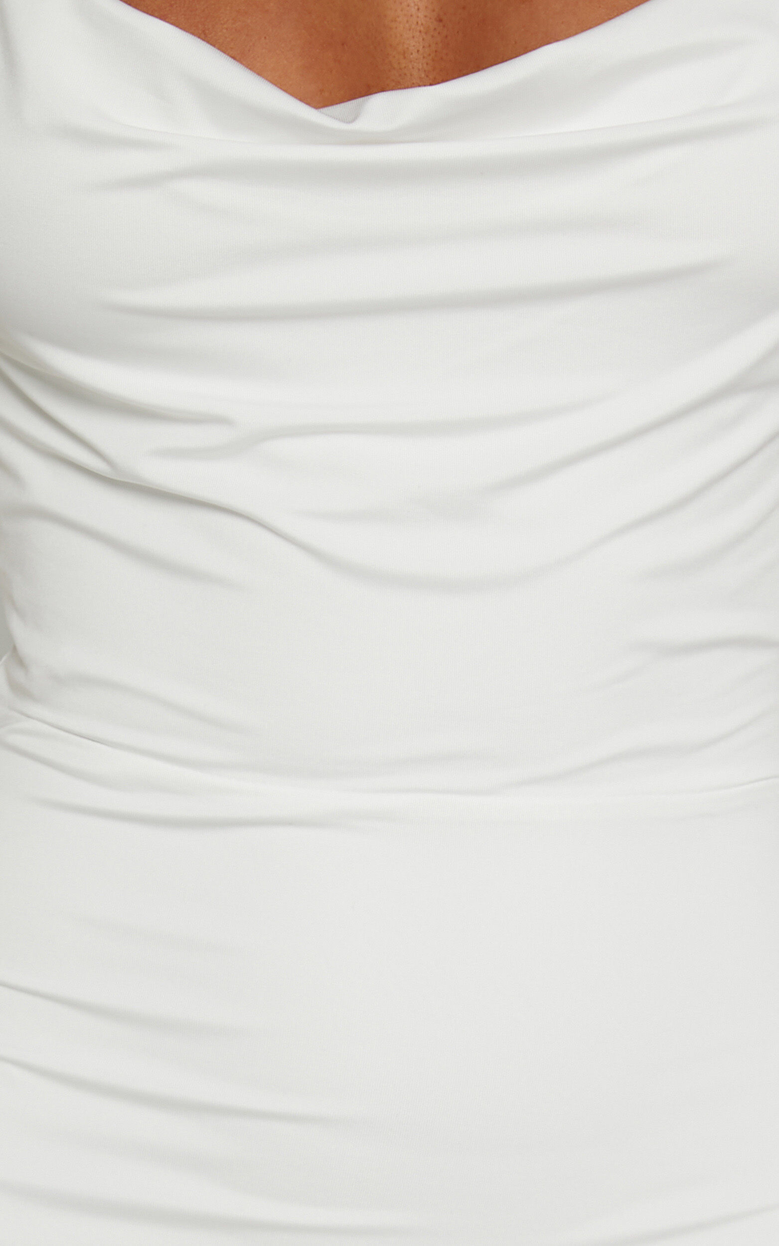 White scoop neck bodycon dress new arrivals