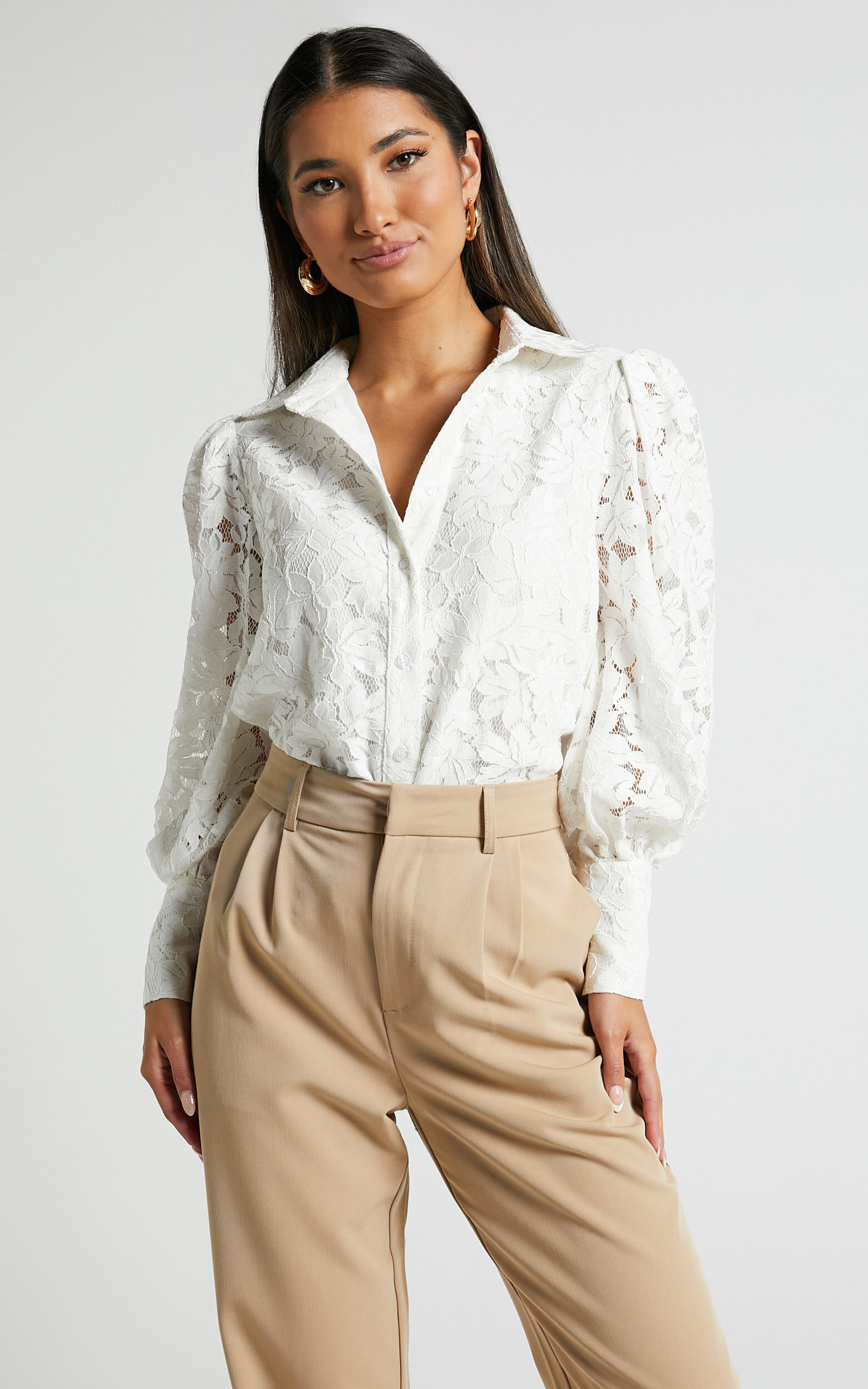 White lace dress shirt clearance