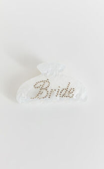 Harper Hair Clip - Bride Marble Hair Clip in White