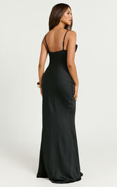 Lunaria Maxi Dress - Cowl Mermaid Slip Dress in Black | Showpo EU