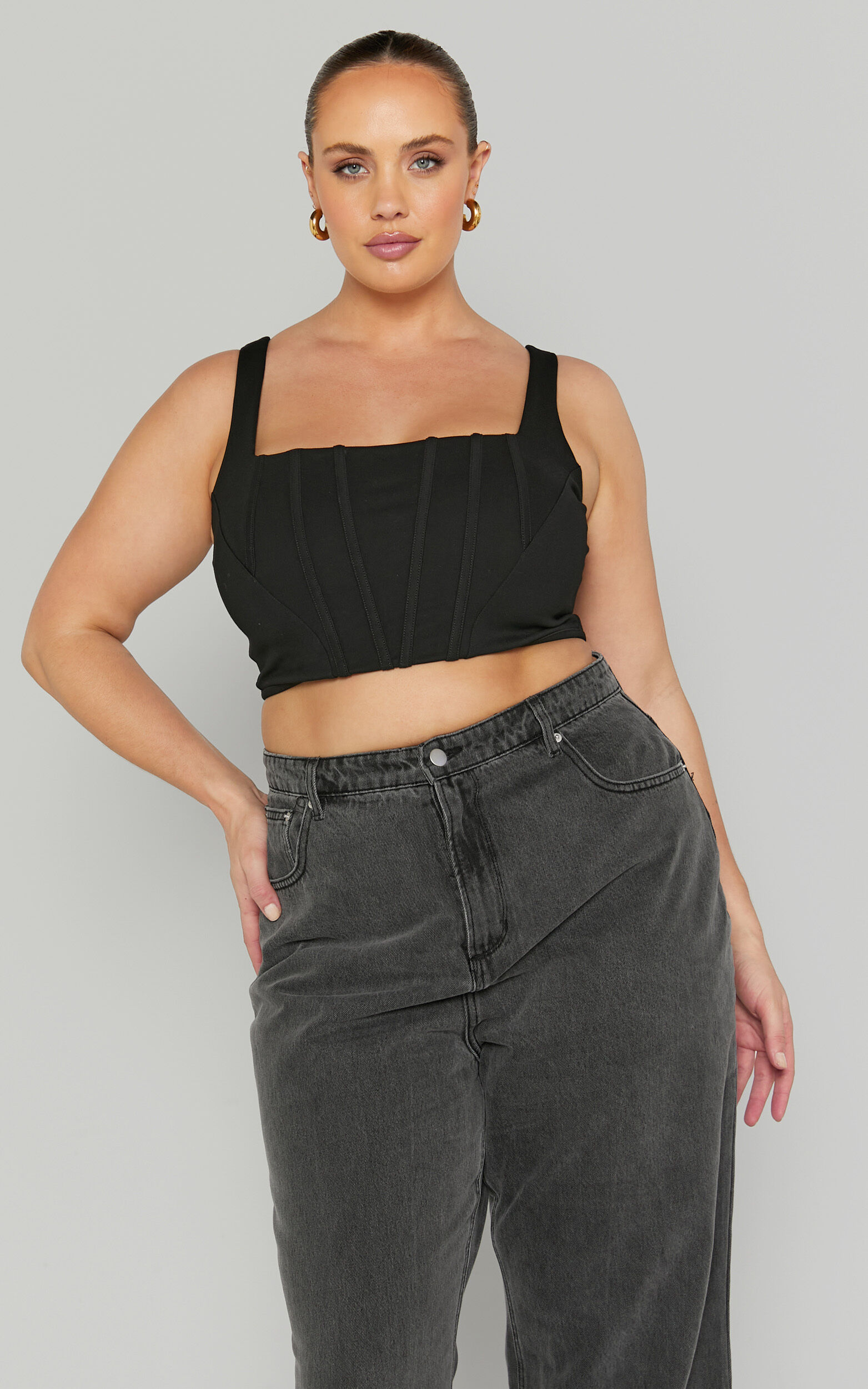 Square neck bustier top store