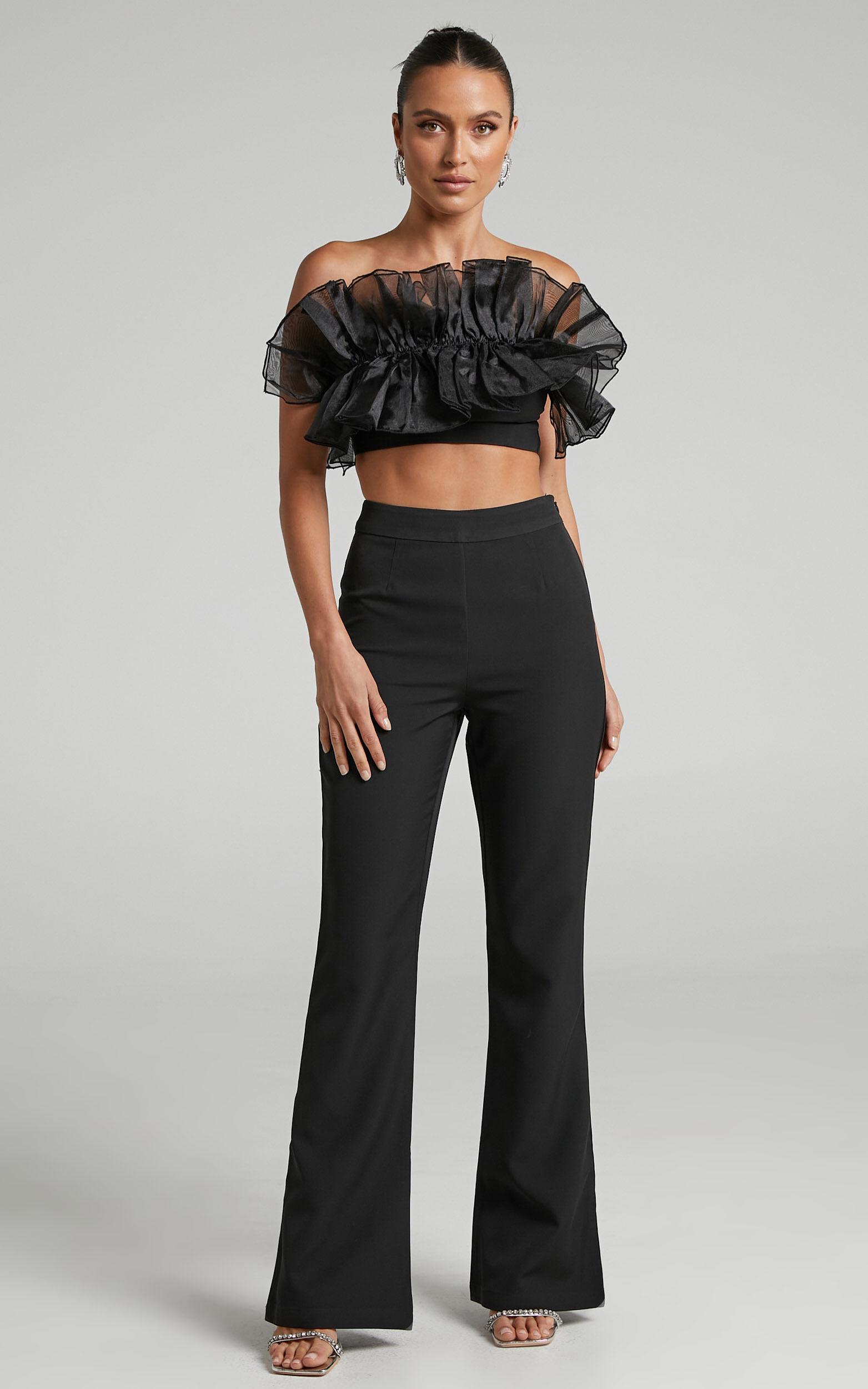 Ruffle crop pants on sale