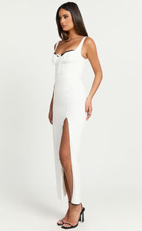 Xander Maxi Dress - Corset Panel Front Dress in Off White