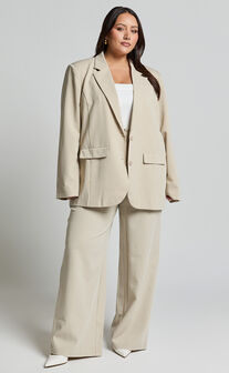 Lorcan Pants - High Waisted Tailored Pants in Stone