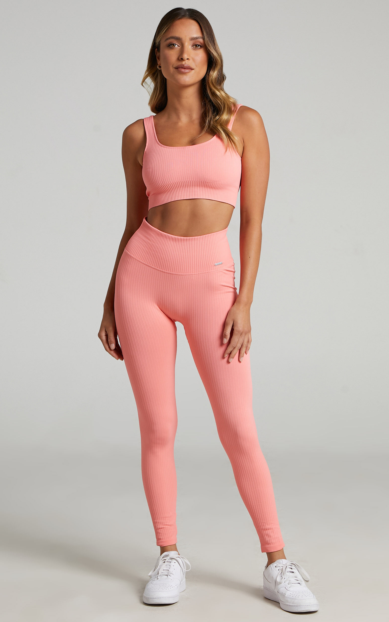 Aim n RIBBED SEAMLESS TIGHTS in Coral