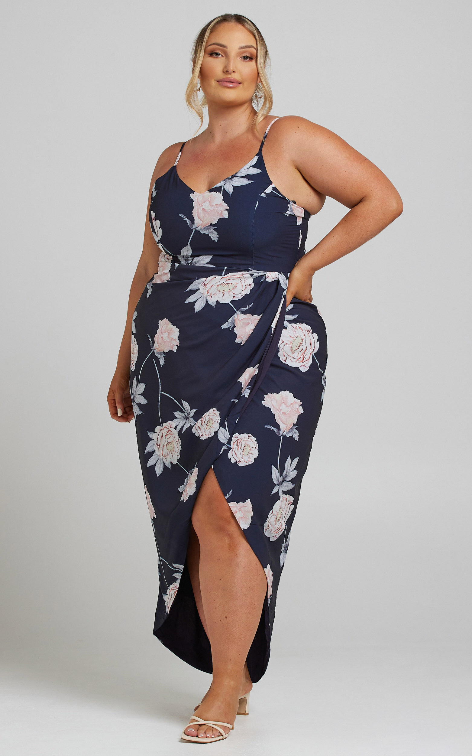 Showpo navy floral dress hotsell