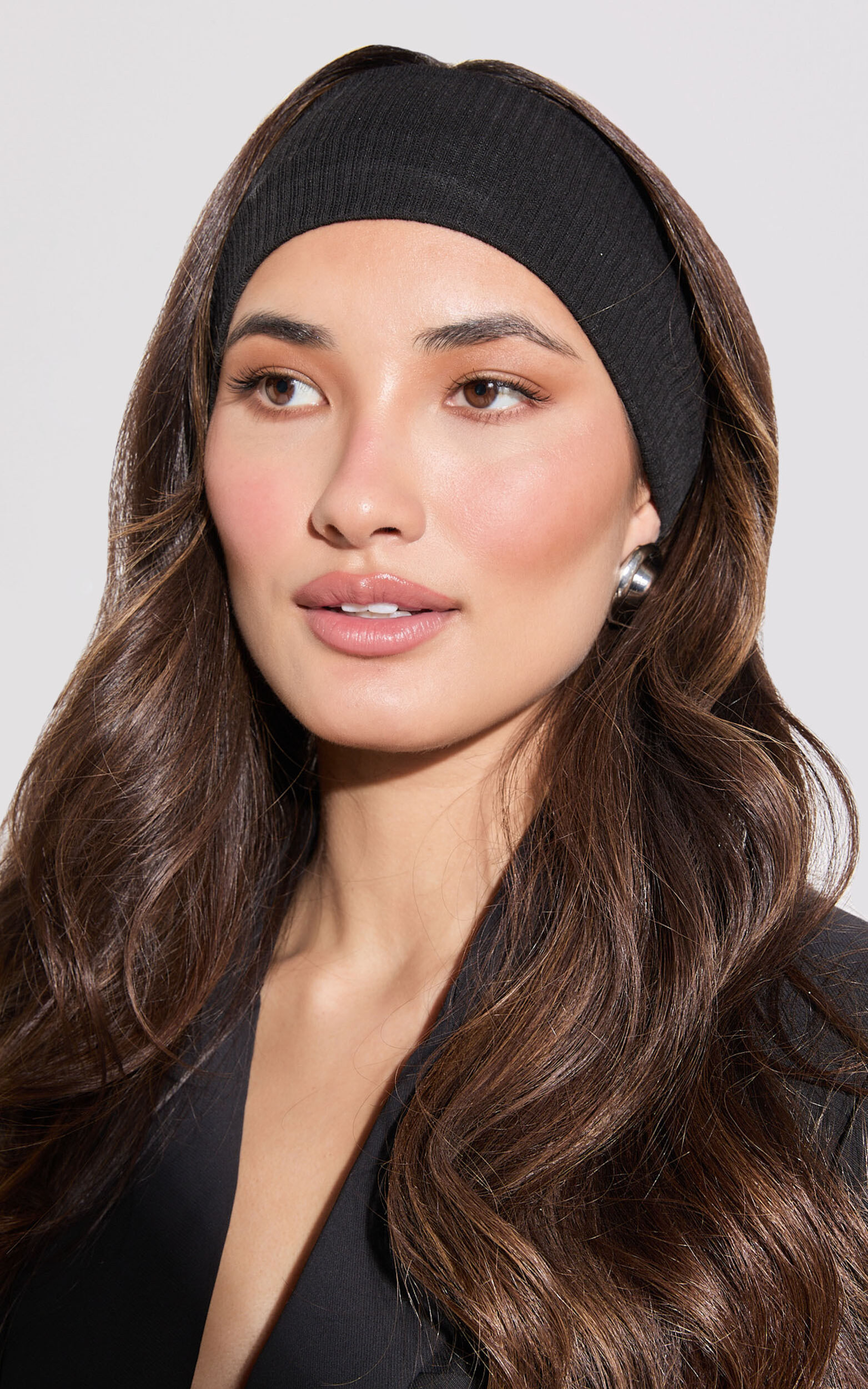Vilma Headband - Thick Ribbed Headband in Black - NoSize, BLK1