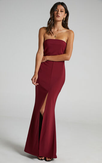 One More Kiss Maxi Dress in Wine