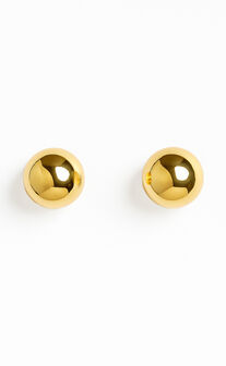 Celeste Circle Stud Earrings in Gold