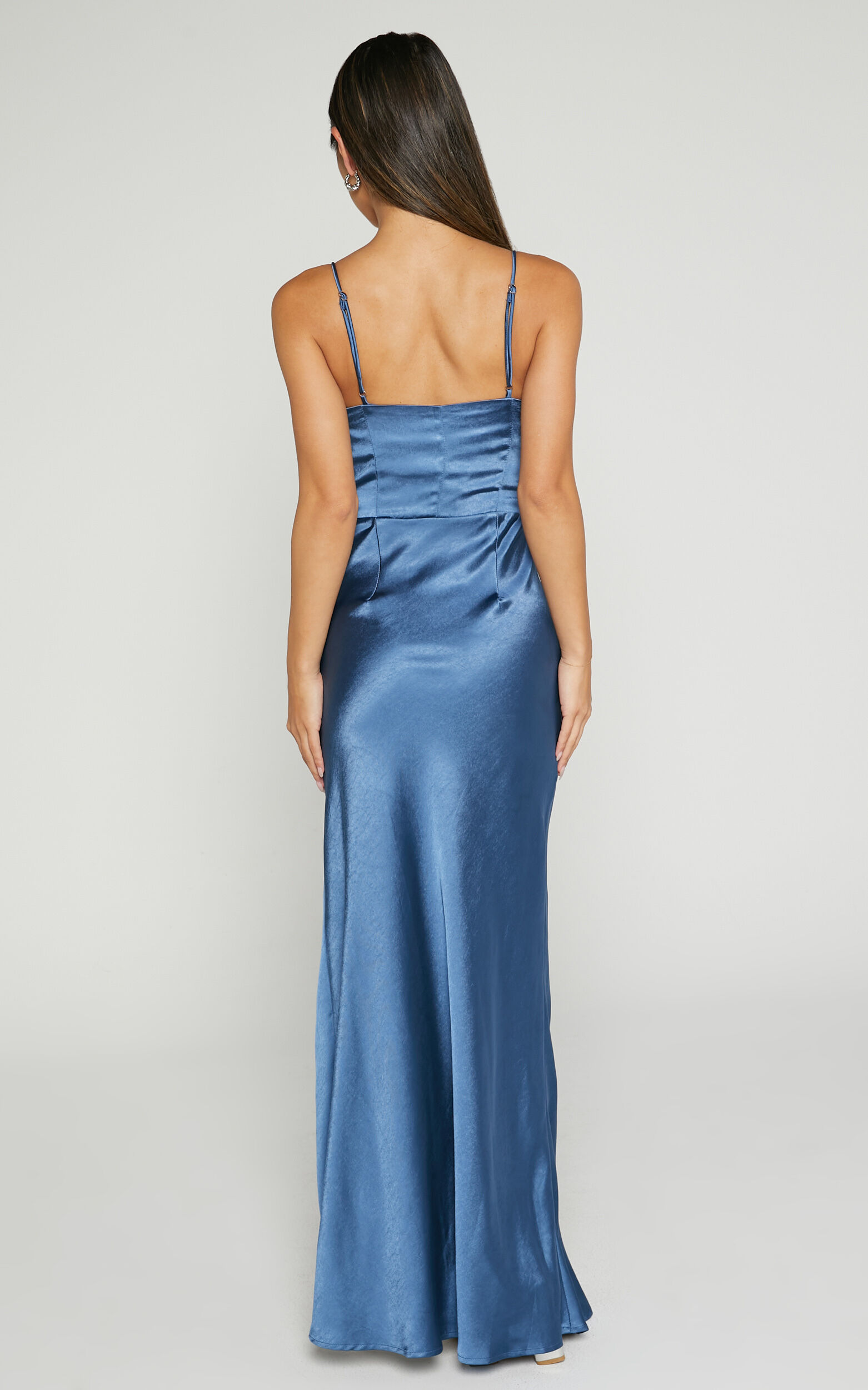 Ava maxi dress steel blue clearance chiffon