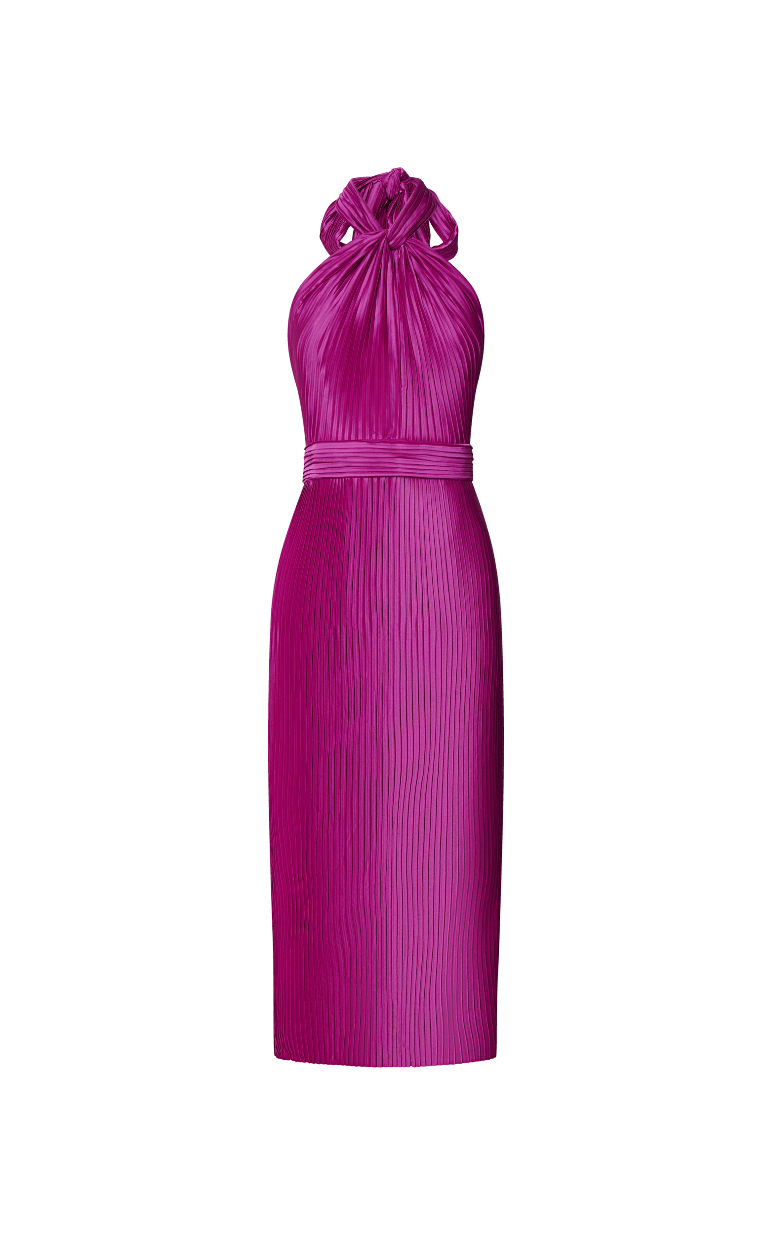 Marlette EEMNES DRESS / マーレット Marlette Midi Dress - Pleated Open Back Halter Dress in