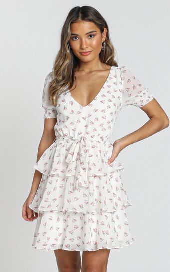Keeping It The Same Dress In White Floral