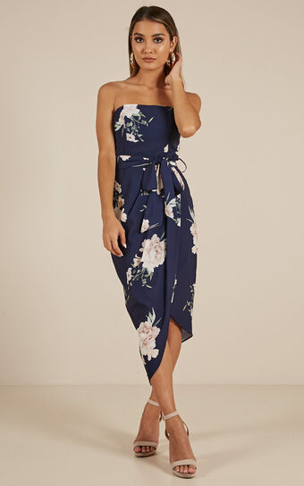 State Of Mind Dress In Navy Floral 