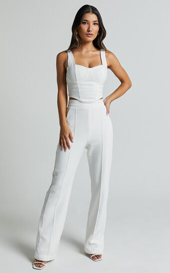 Runaway The Label - Karlita Bustier in White Polka