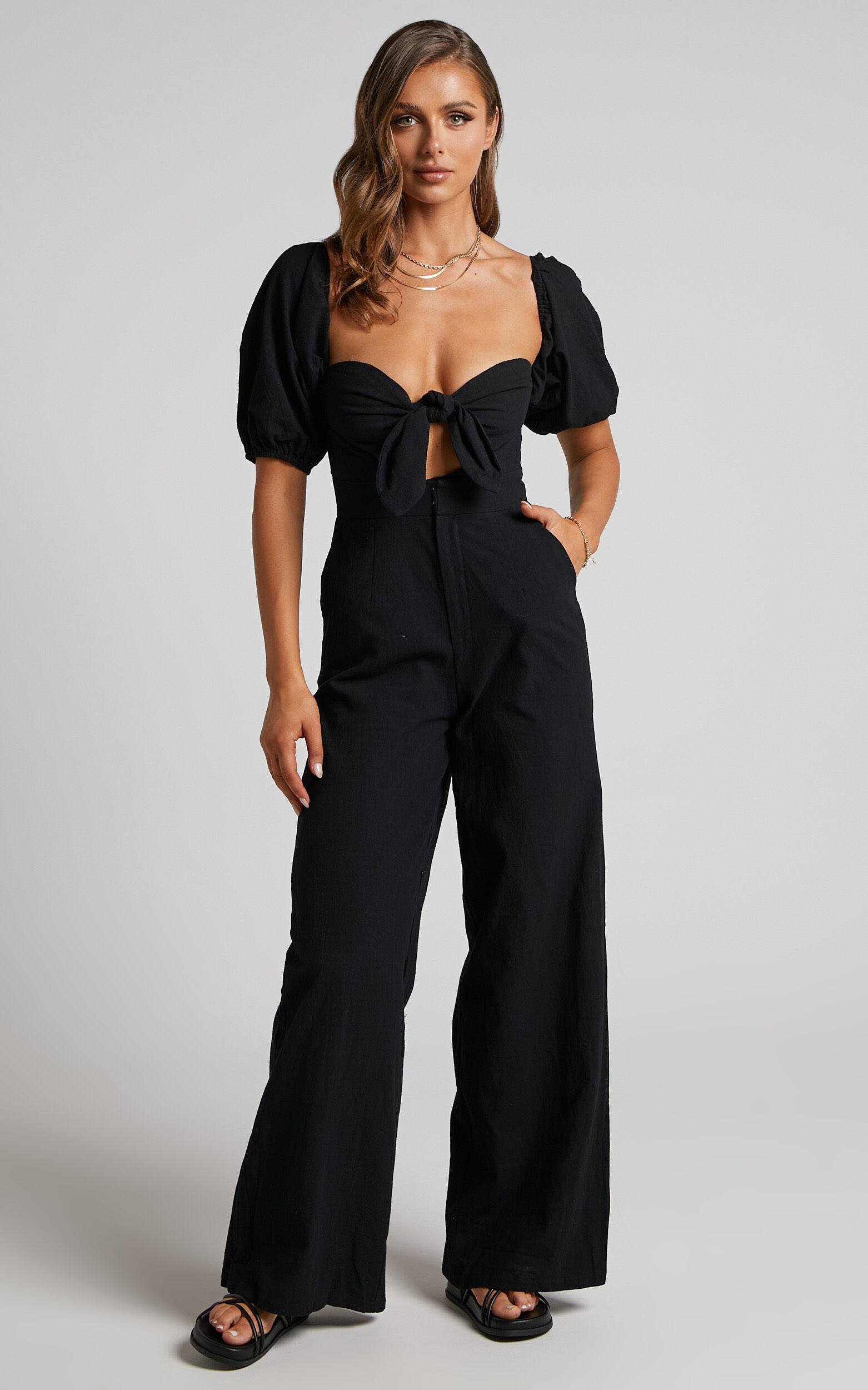 Showpo black jumpsuit clearance