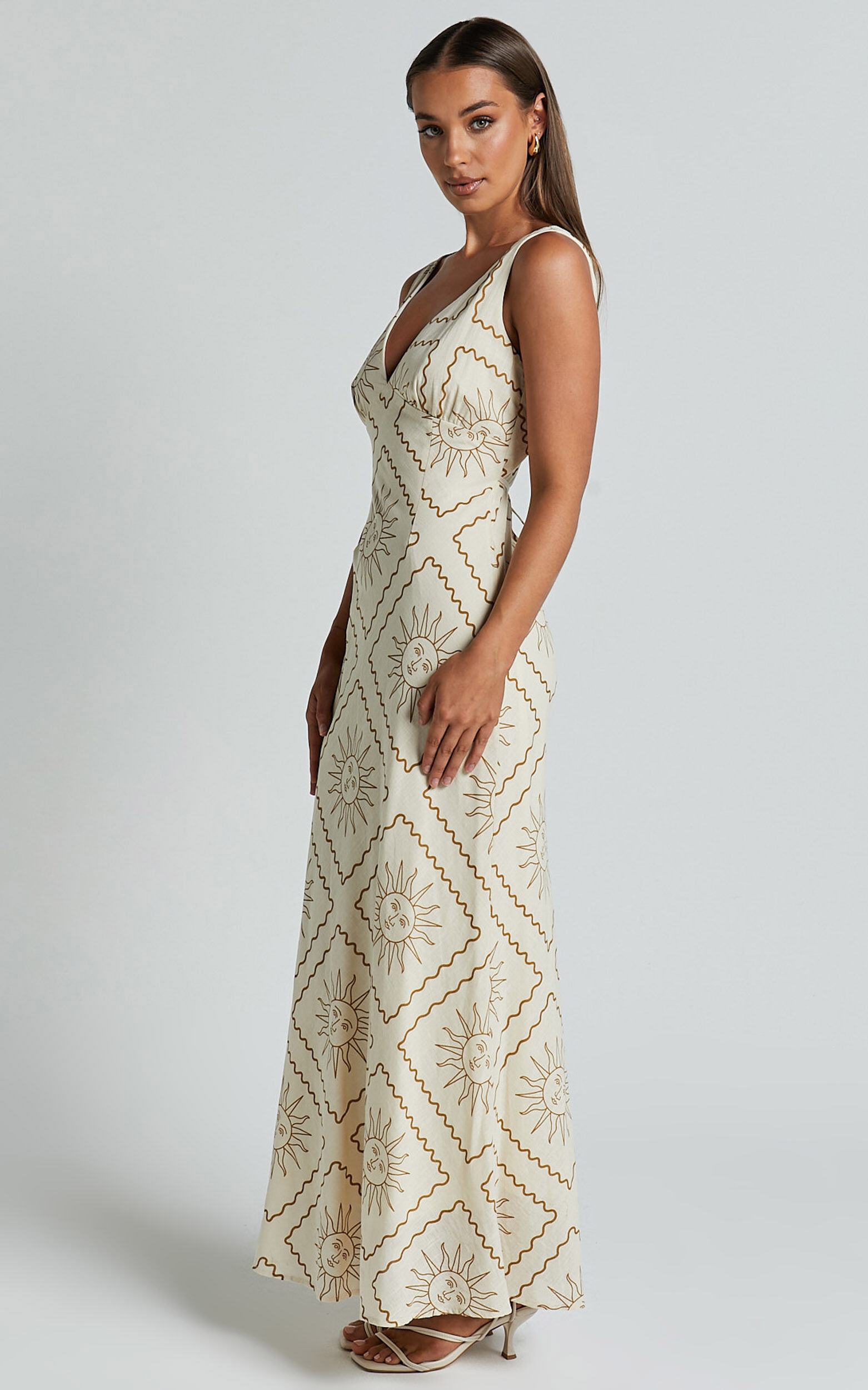 Baamp;Sh Daya midi dress - Neutrals