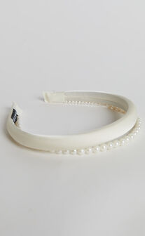Lauren Headband - Pearl Double Headband in White