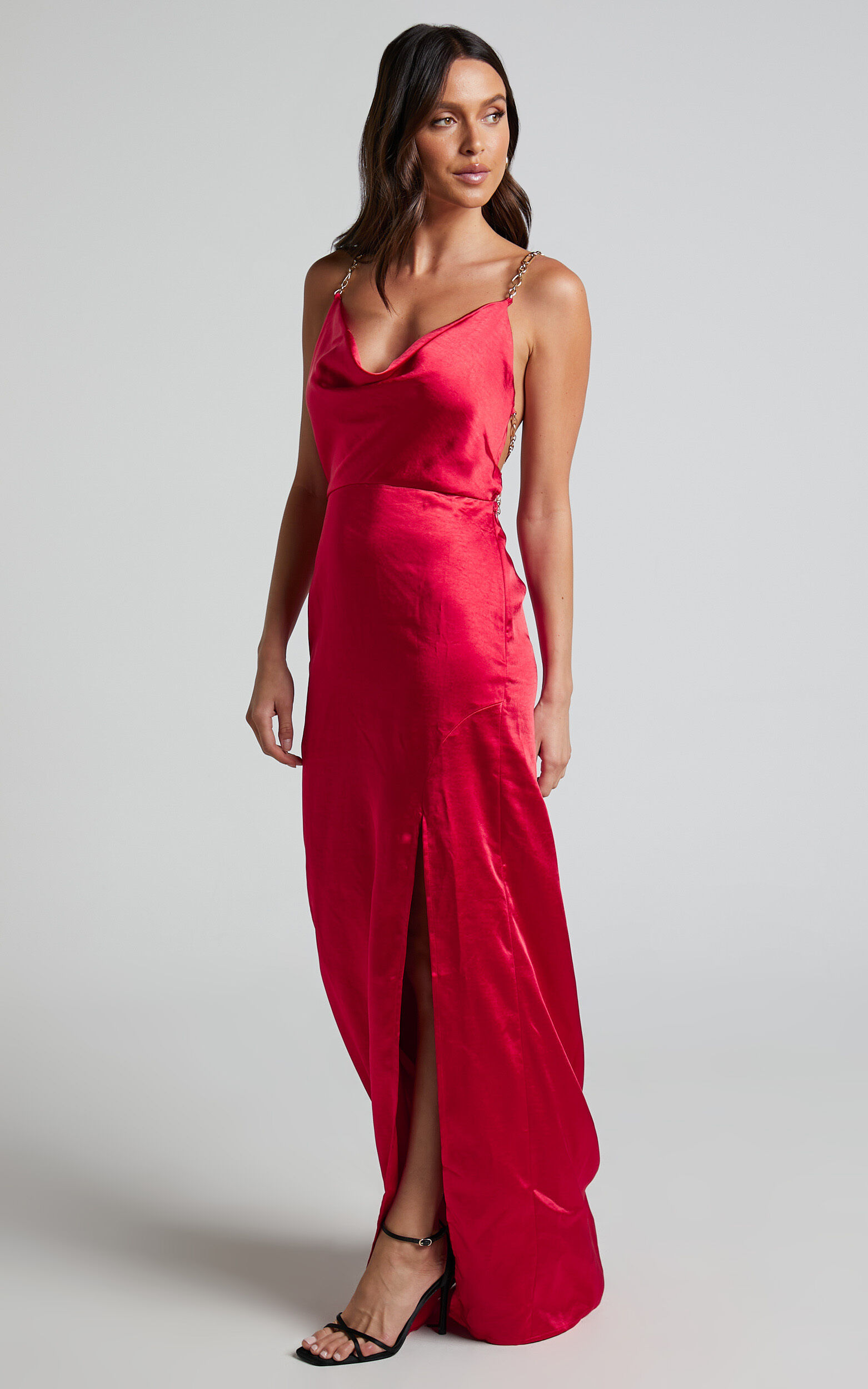 Satin chain maxi dress on sale