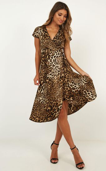 Salsa Wrap Dress In Leopard Print