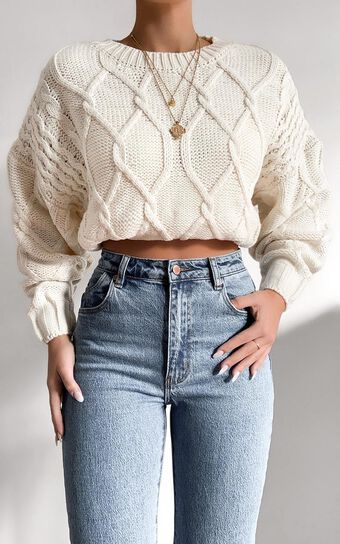 Chords Of Glory Knit Jumper in Cream