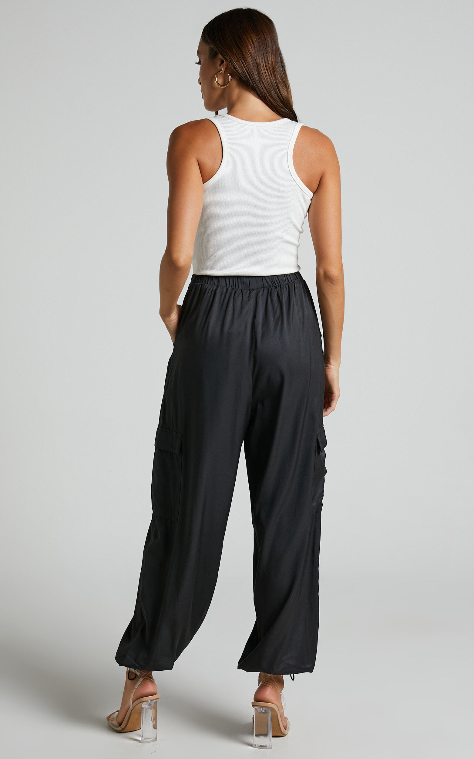 Hanabi Pants - High Waisted Cargo Parachute Pant in Black Hanabi Pants - High Waisted Cargo Parachute Pant in Black
