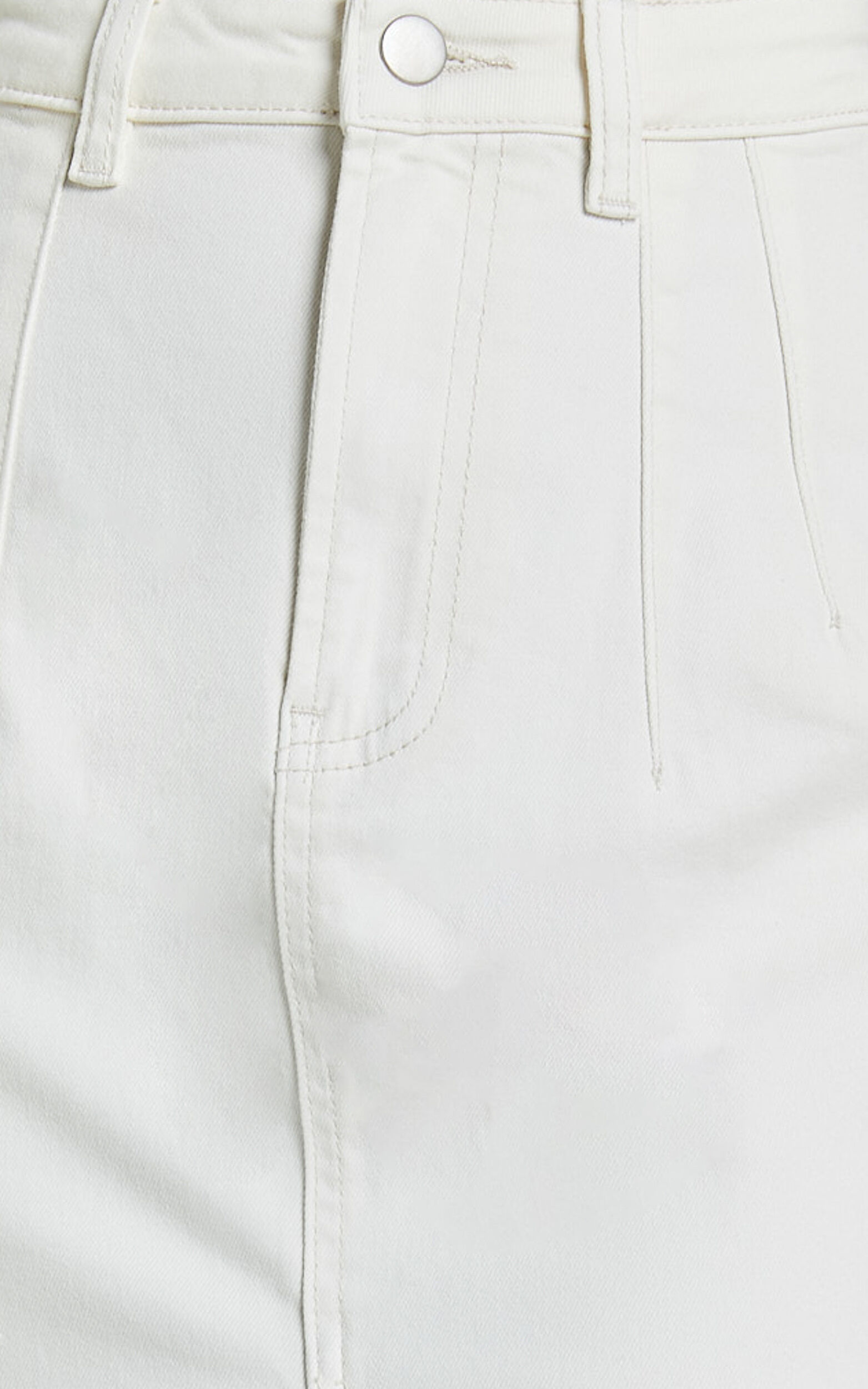 Janeve Midi Skirt - Front Split Denim Skirt in Ecru | Showpo
