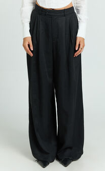 Clarke Pants - High Waist Wide Leg Pants in Black