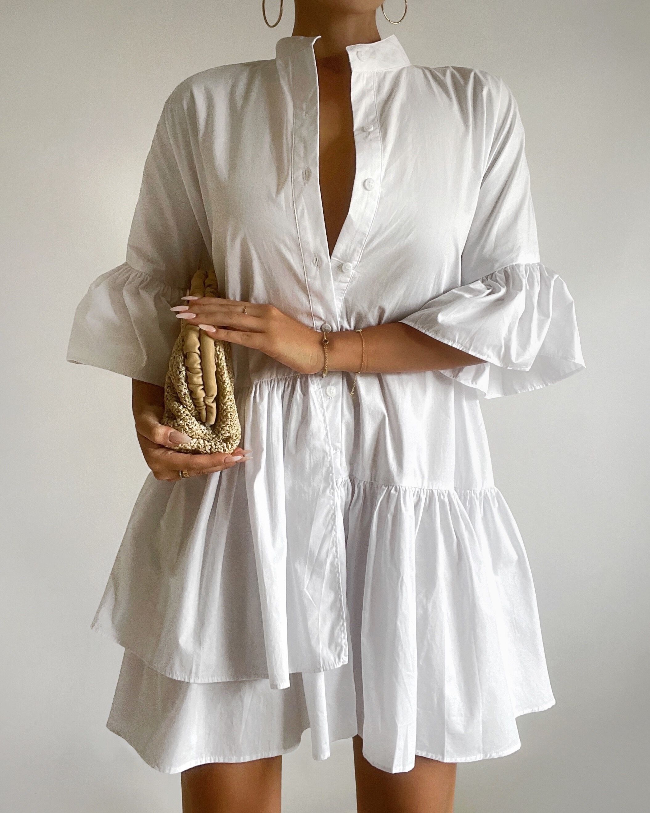 White tiered smock dress on sale
