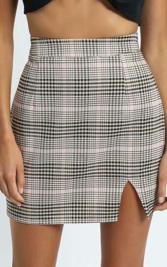 First Editions Skirt in Pink Check