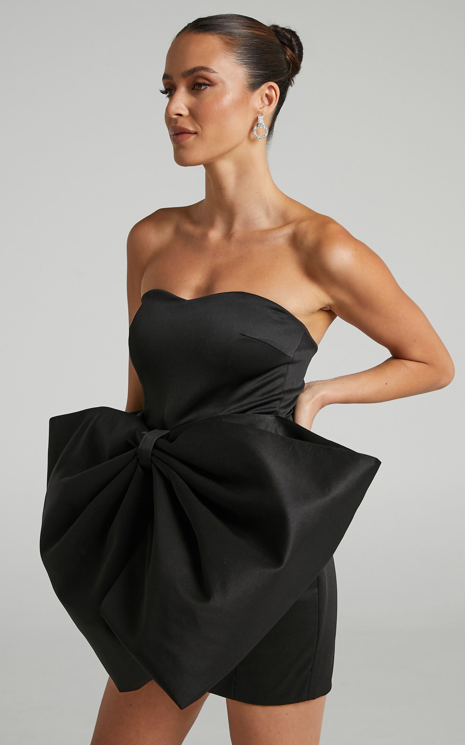 Vestido strapless c/ lazo - Negro – Ciao Bella