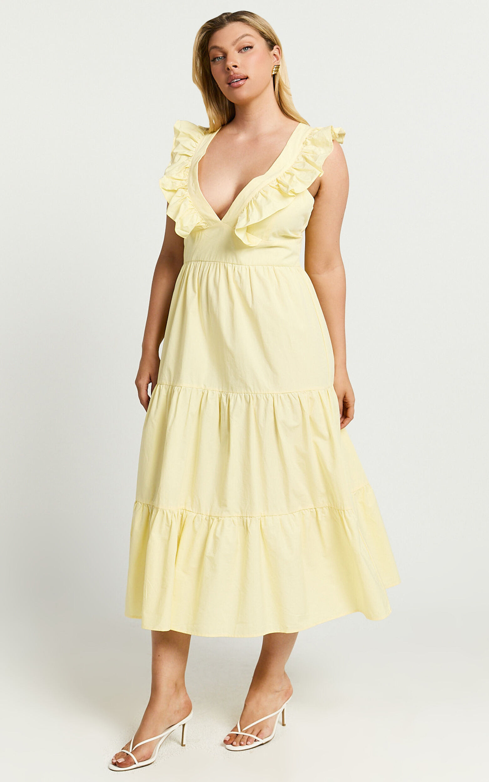 Limoncello tiered ruffle dress top