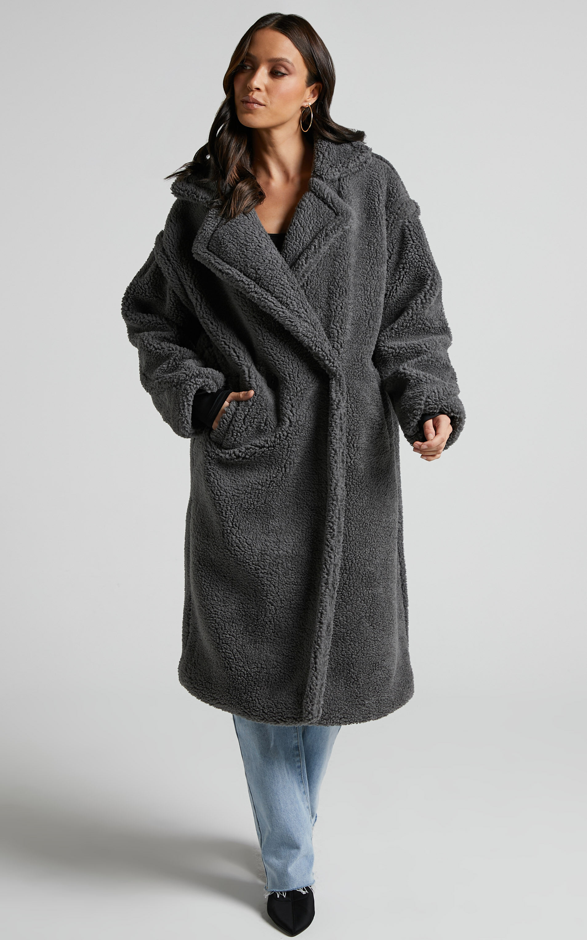 Gray teddy coat online