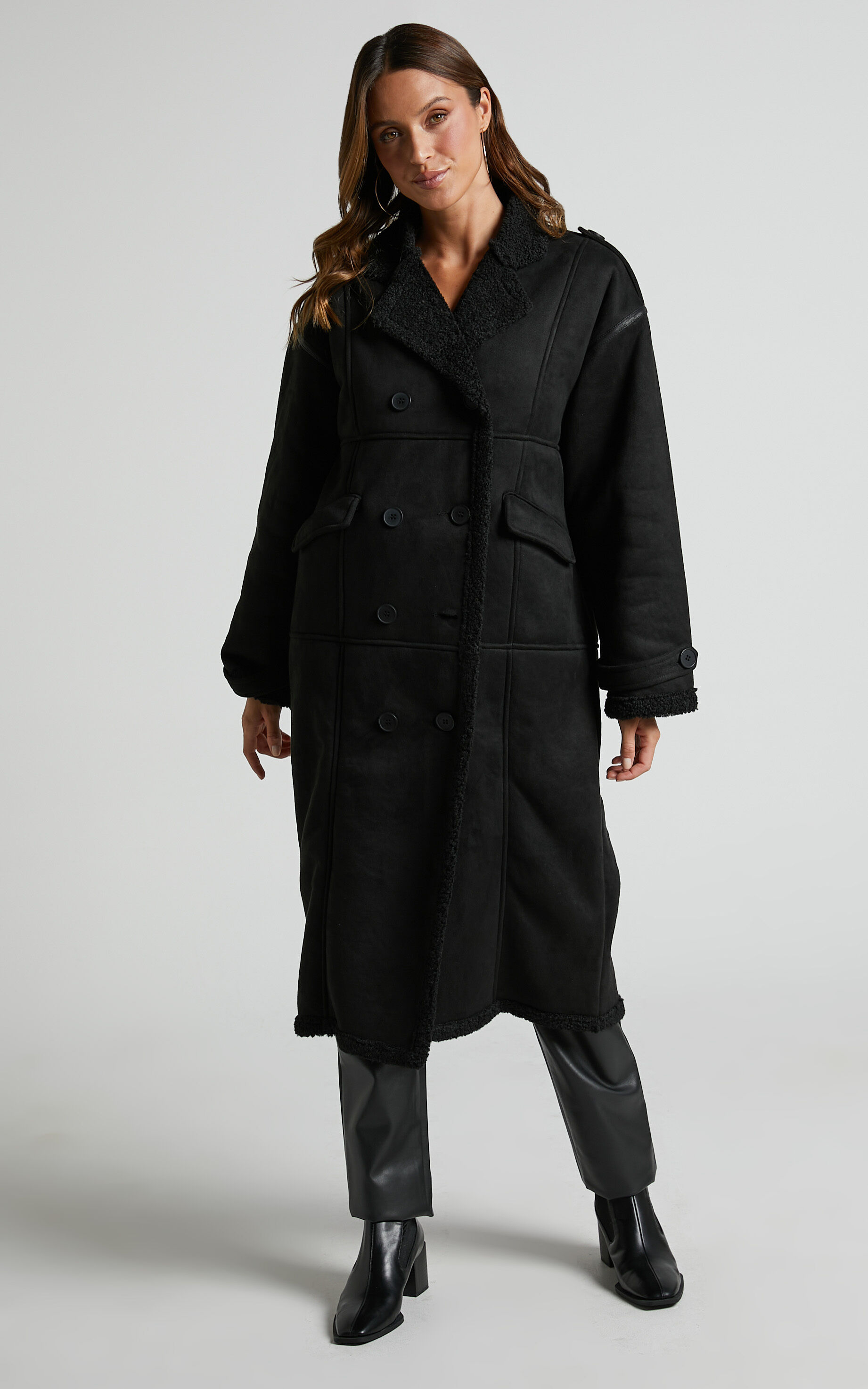 Longline new arrivals suede coat