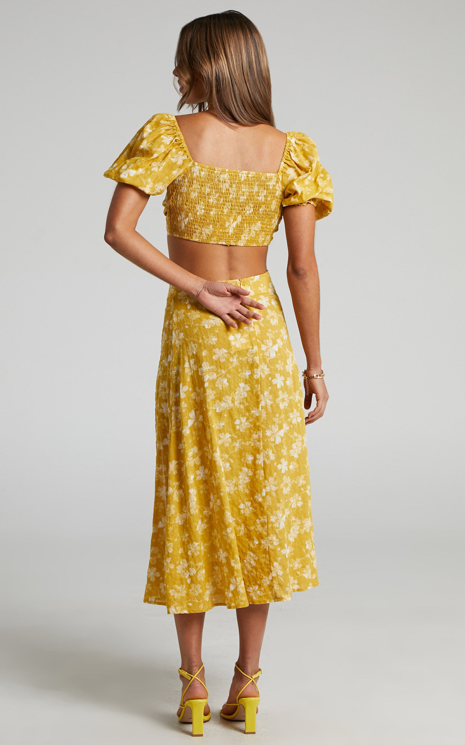 Yellow floral two piece set outlet