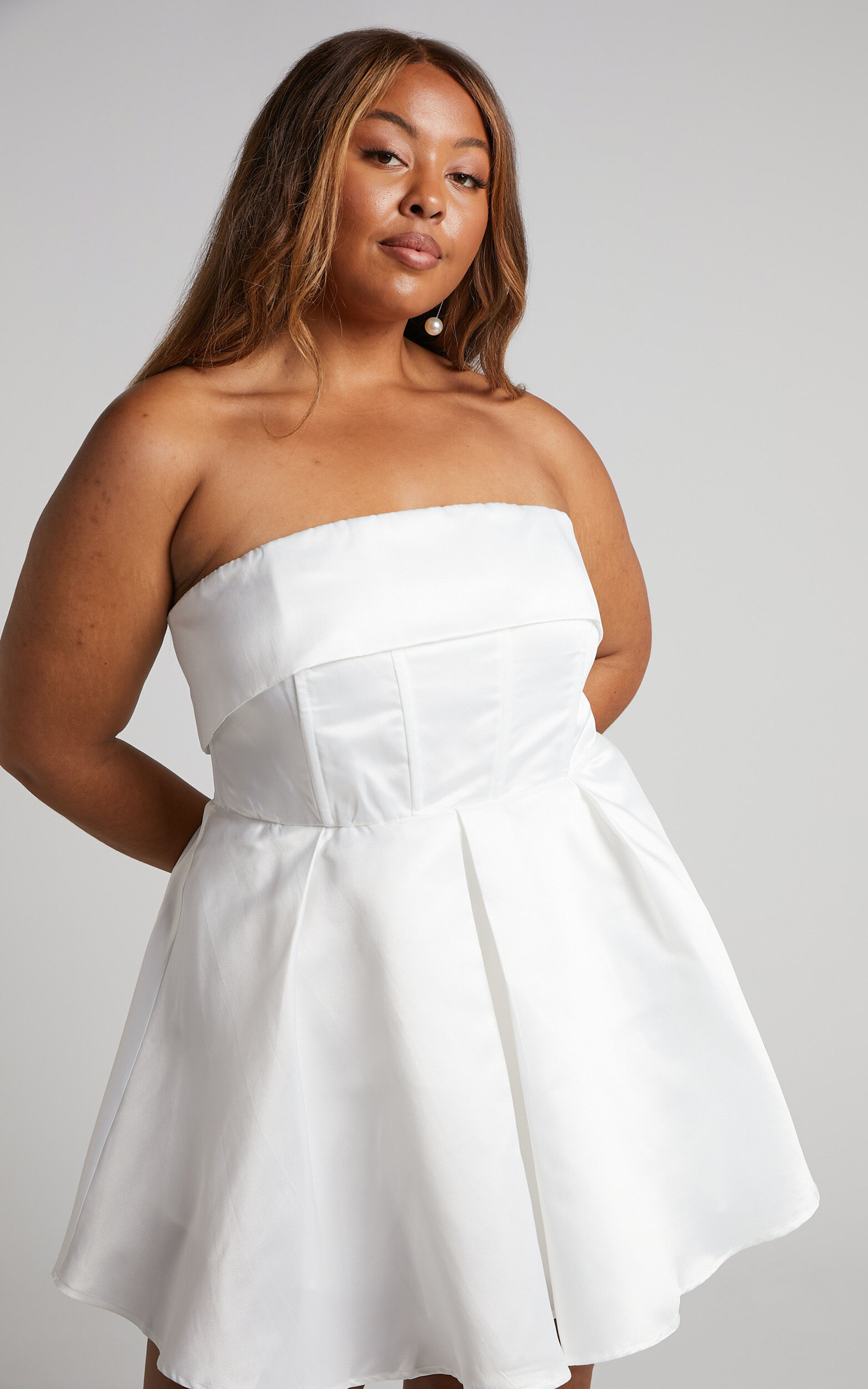Strapless fit and flare mini dress shop
