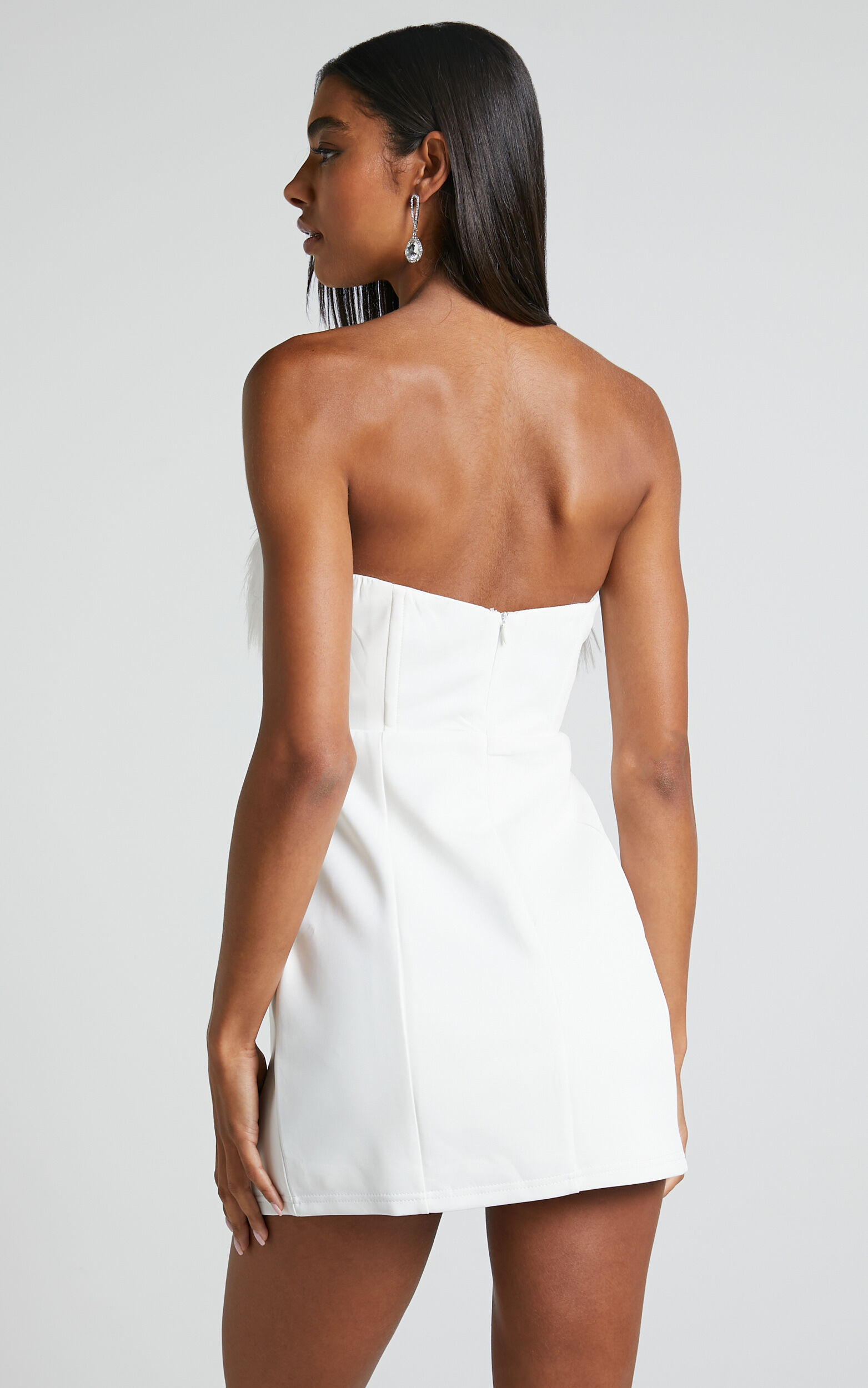 White strapless wrap online dress