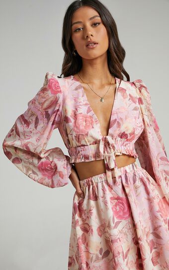 Marsail Two Piece Set in Soft Floral