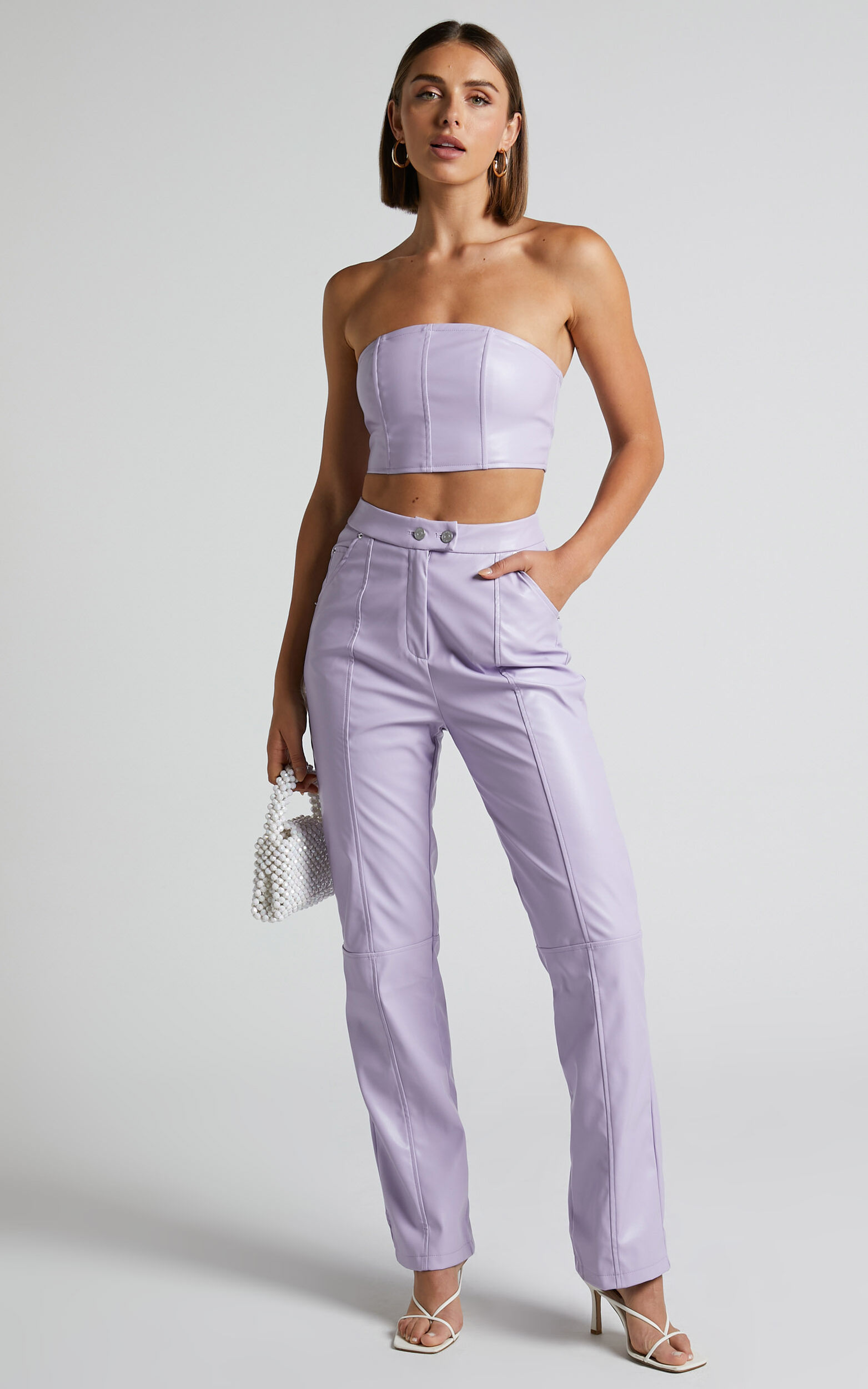 4th & Reckless - Tropez Leather Trouser in Lilac - 06, PRP1