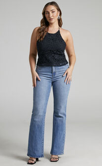 Merthiel Top - Cross Back Top in Black