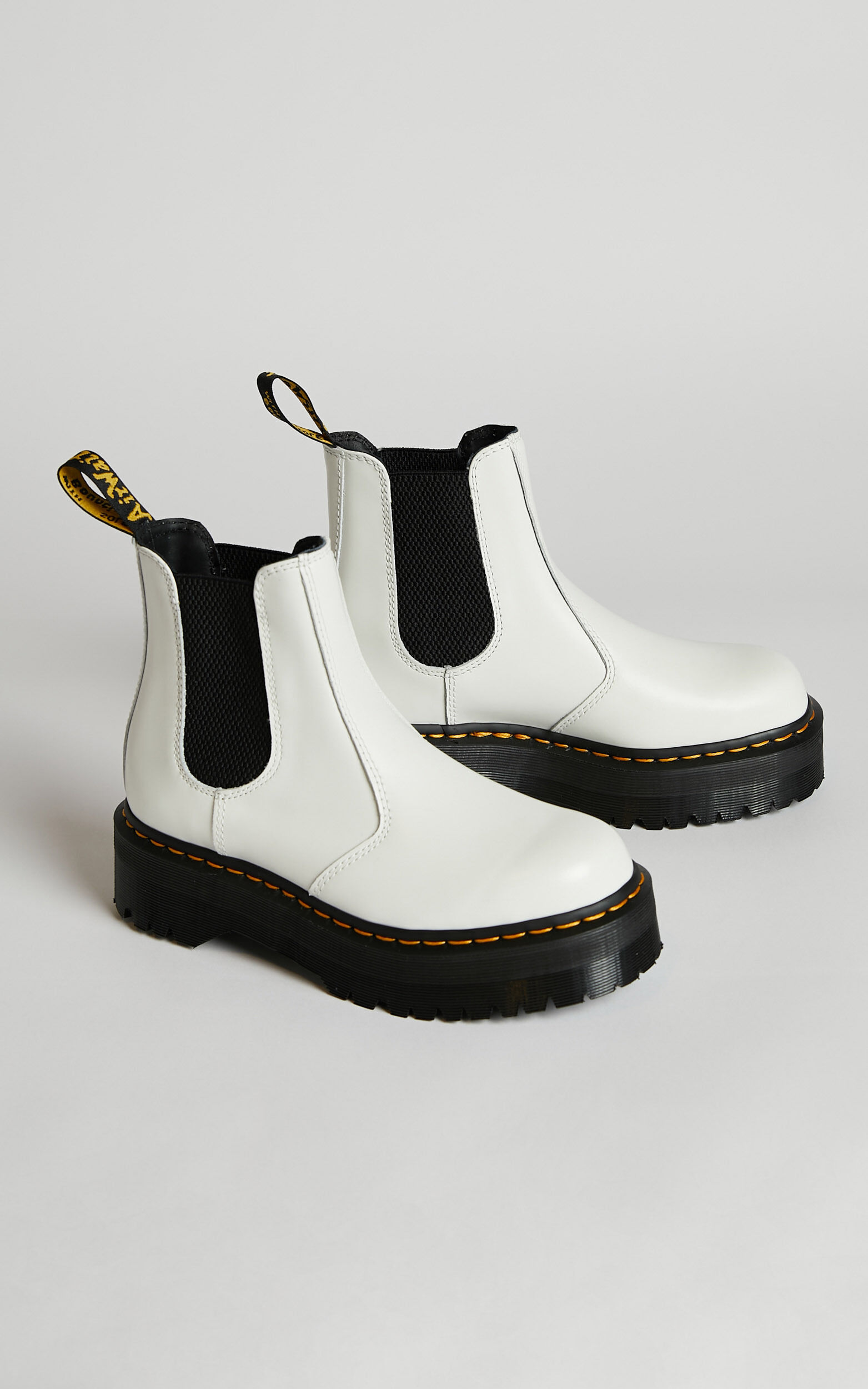 Dr. Martens 2976 Quad Chelsea Boot in White Smooth
