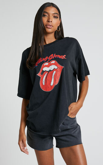 Universal Music - Rolling Stones Tee in Washed Black