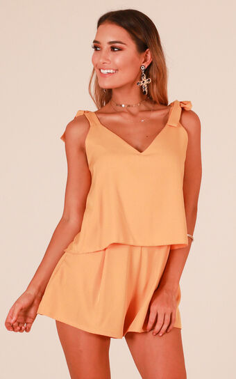 Out Of Luck Playsuit In Mustard