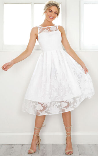 Mad Tea Party Dress In White