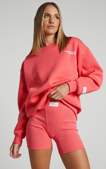 Sunday Leisure Club - The Lazy Bike Shorts in Hot Coral