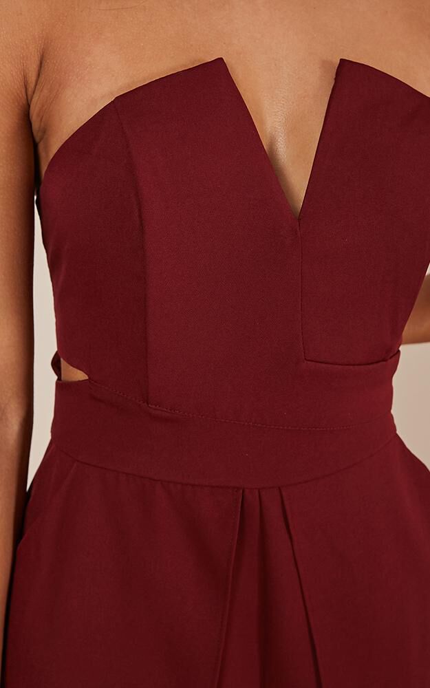 Just Like Fire Jumpsuit In Wine Showpo EU