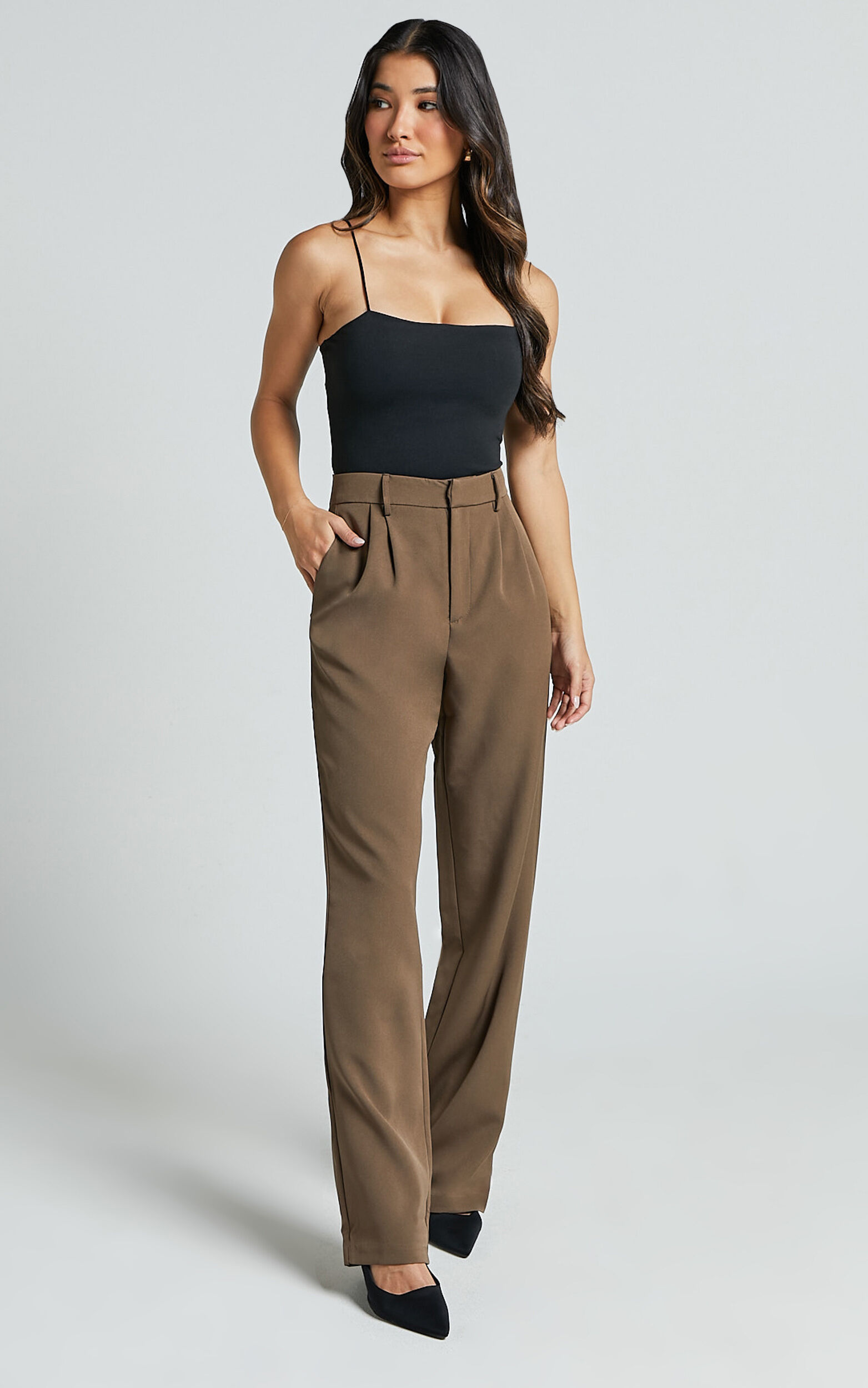 High waisted tailored pants clearance