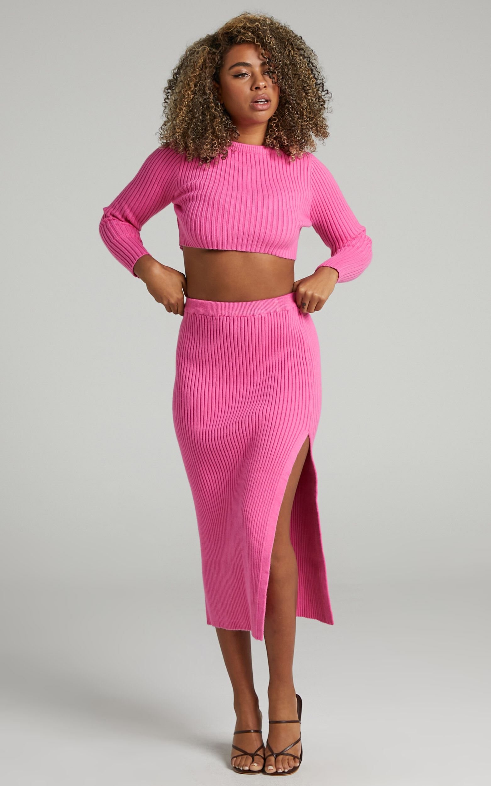 Hot pink knitted jumper top