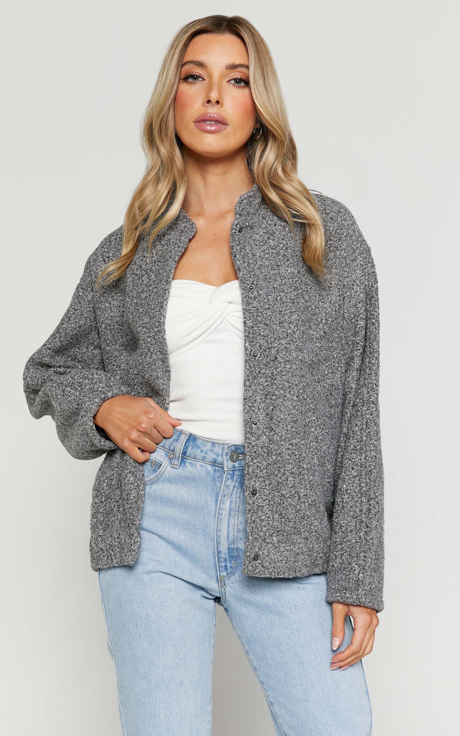 Kelsie Bomber Jacket in Grey Marle - S, GRY1